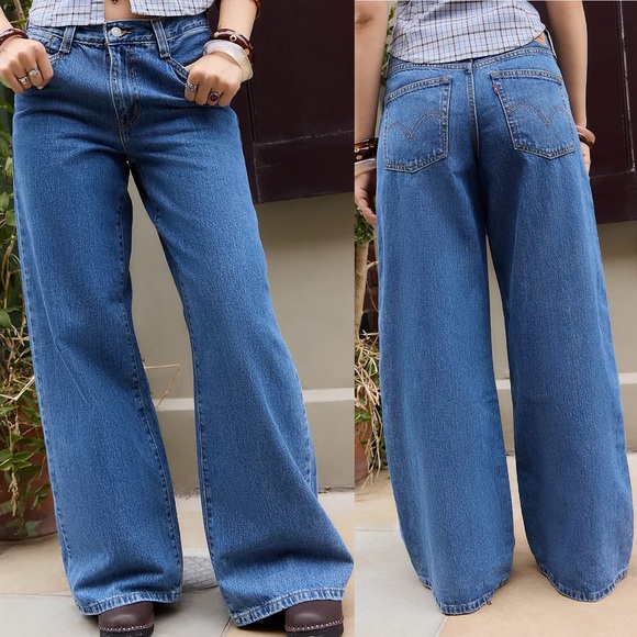 Levis 94' Baggy Wide Leg Jean Blue Size 26 Mid Rise Relaxed Loose Cotton - Picture 1 of 7